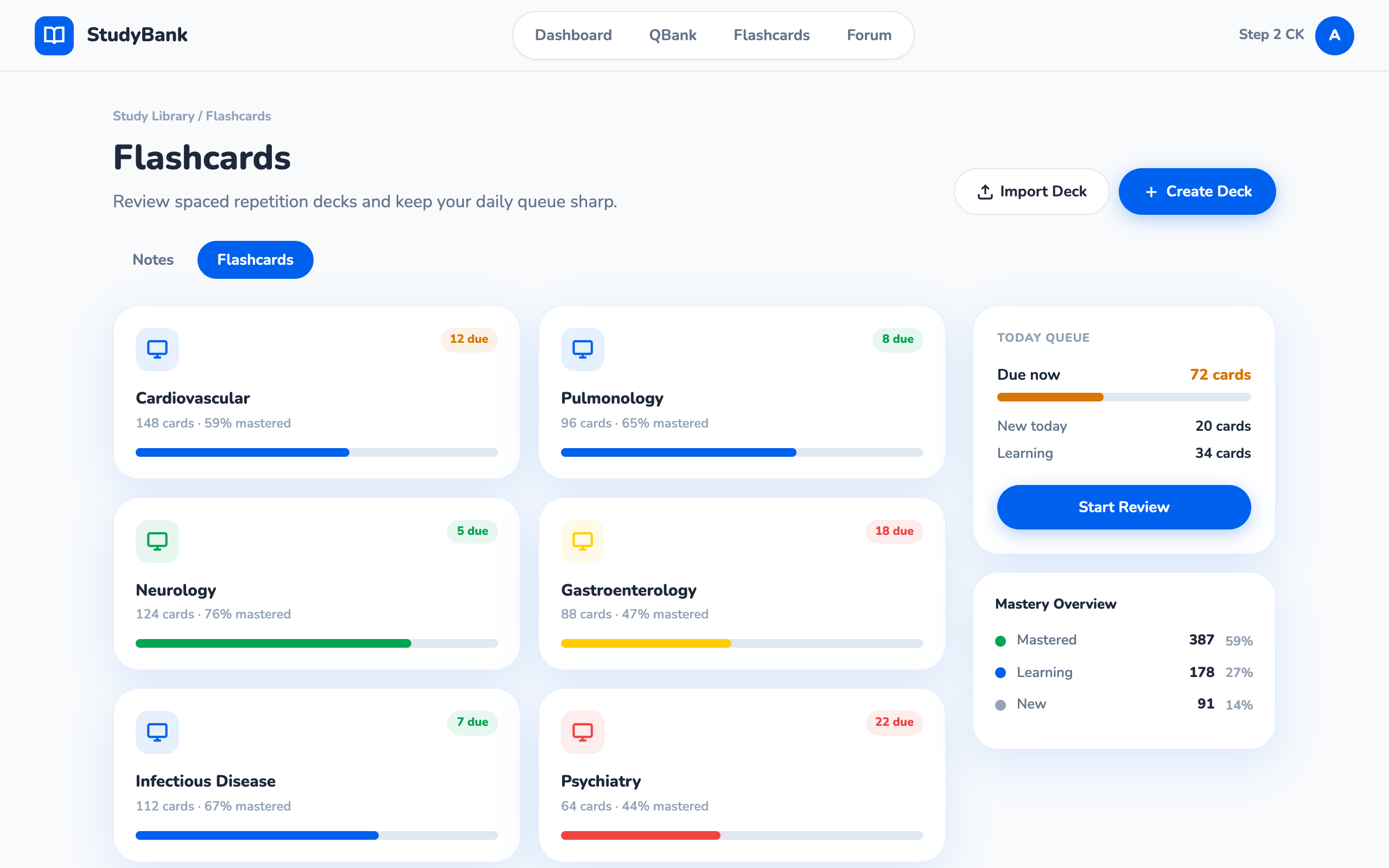 StudyBank flashcards